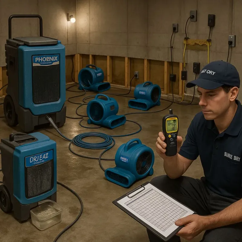 Structural Drying and Dehumidification process in Collinsville, AL